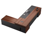 Office Desk, Scratch-proof with 4 Drawers/2 Drawers, Dual Footing/Stump Base, Exterior Shelf, Cable Management, Front Splash, and Cooling Hole