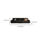 Standard Sofa in Midnight Black Soft-pile Fabric with 3 Pillows