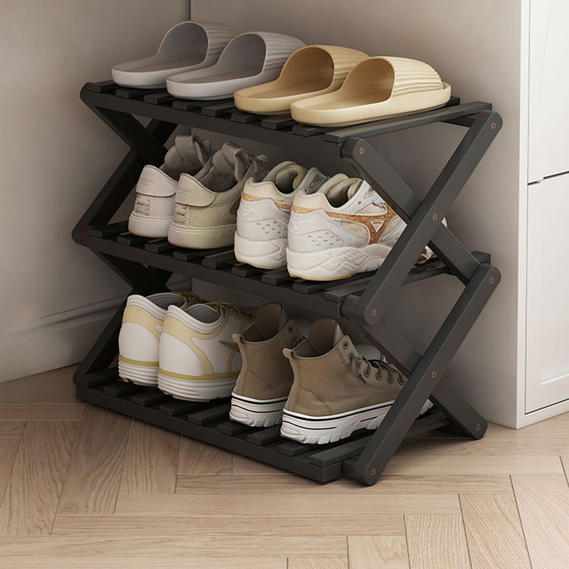 Art Deco Bambusa X-Shape Shoe Rack with 4/5/3 Shelves for 1-20 Pairs in Drawing Room