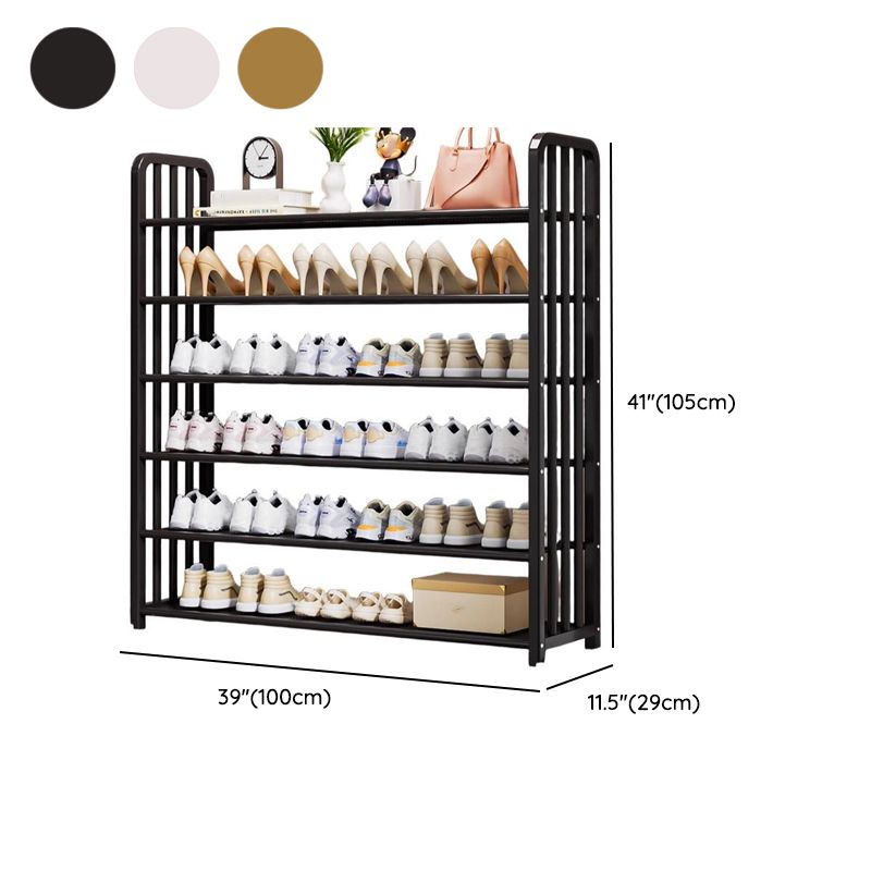 Art Deco/Glam Alloy Rectangle Shoe Rack with 6/5/4 Shelves for 1-30 Pairs in Drawing Room