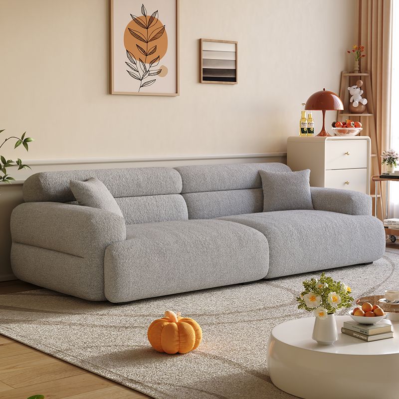 Modish Solid Color Stain Resistant Standard Sofa in Black/Light Gray/Coffee with 2 Pillows, Available in 4-seater/5 Person/3-seater