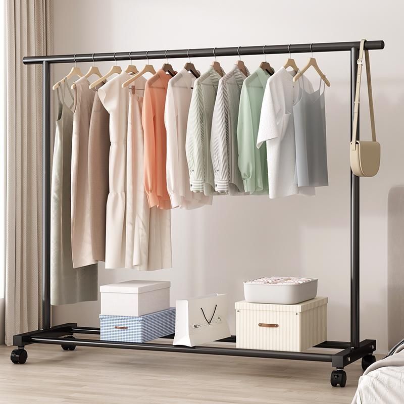 Modern Simple Style Hall Rack with Receptacle Storage, 1 Shelf/2 Shelves, Steel Frame, and Alloy Hook