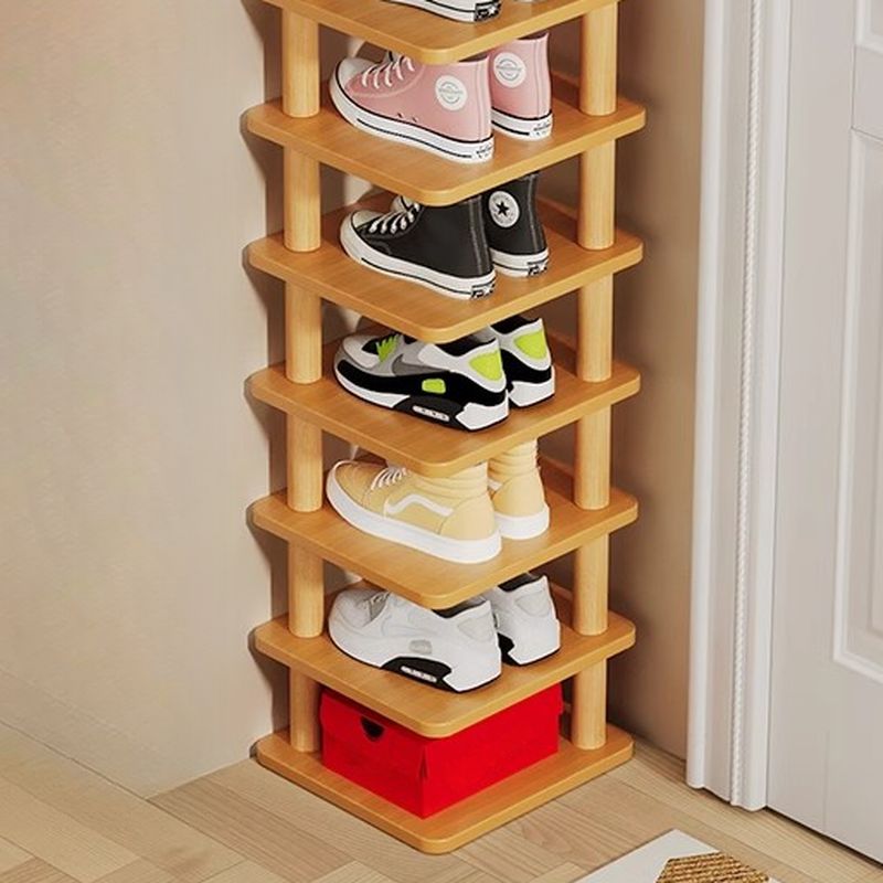 Art Deco Composite Wood Rectangle Shoe Rack, Floor Mounted for 1-20 Pairs in Drawing Room