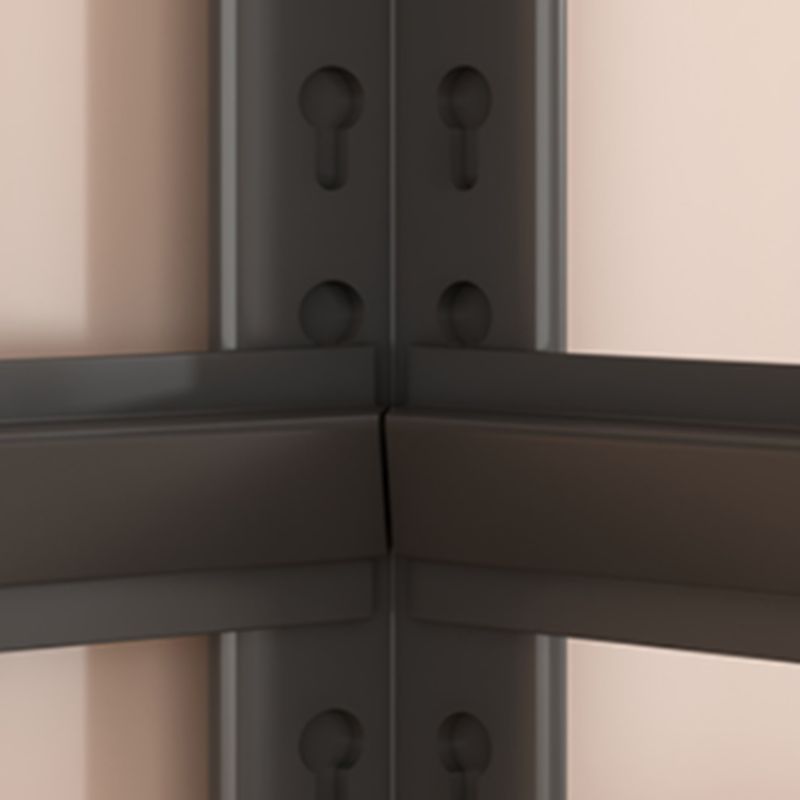 Ink Steampunk Warehouse Storage Rack with 4 Floating Shelves, Alloy Frame, and Standing Installation