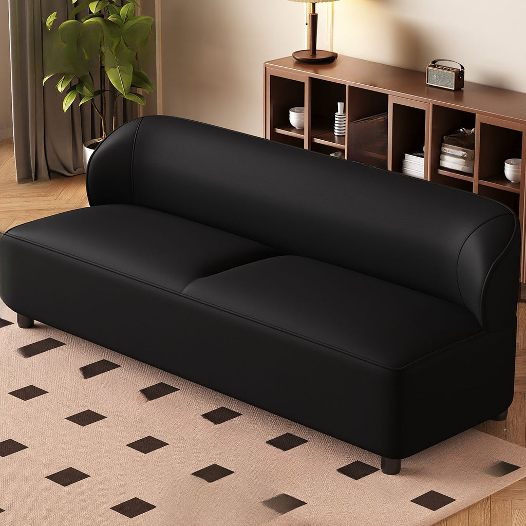 Trendy Solid Color Stain Resistant Loveseat in Emerald Green/Auburn/Beige for 2 People