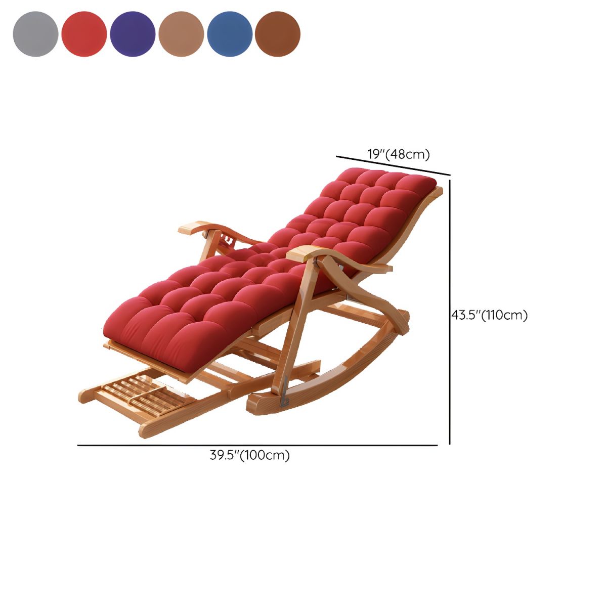 Rocking Accent Chair Wooden Farmhouse Living Room Ladder Reclining