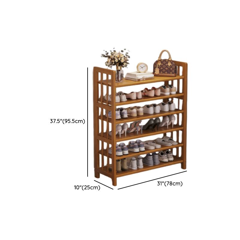 Art Deco Bambusa Rectangle Shoe Rack with 8/11/10 Shelves, Floor Mounted for 21-30 Pairs in Drawing Room