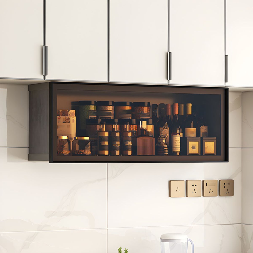 Modern Wall Mounted Display Stand Metal Storage Cabinet for Kitchen
