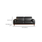 Modern Solid Color Tear Resistant Sofa Couch in Black for 2 Seats
