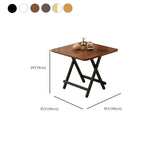 Veneer Dining Table with Crossed Legs, Foldable Square Top for 2-seater/Seating for 4, Scratch Resistant