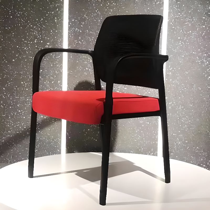 Casual Side Chair with Support Rail Arms, Non-foldable Metal Frame, 1 Piece for Tile Flooring