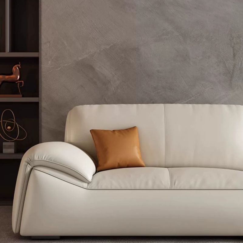 Contemporary Modern Solid Color Stain Resistant Standard/Single Sofa in Off-White, Seats 3/6/5 with 3/1 Pillows