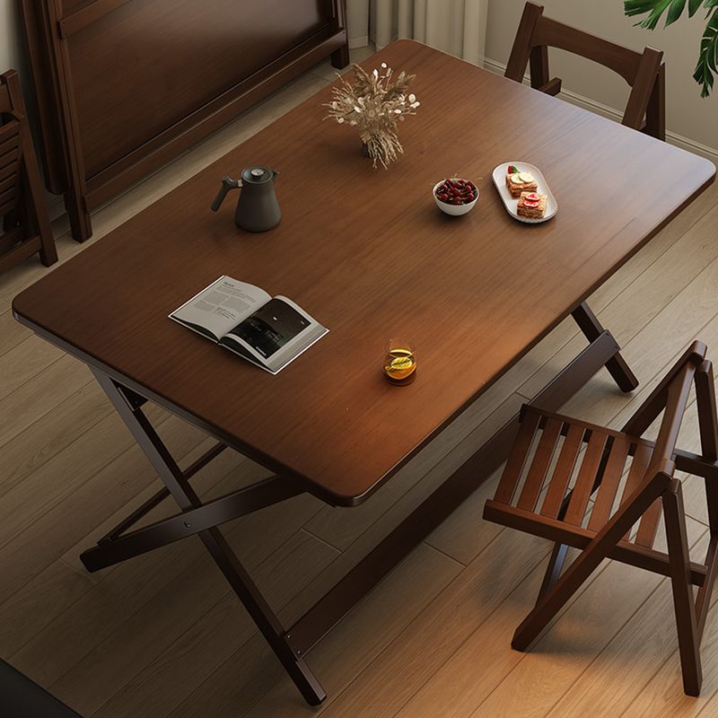 Sepia Trendy Folding Rectangle/Square Flip-top Table with Anti-stain Natural Wood Top