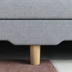 Contemporary Modern Grey/Azure/Emerald Green Sleeper, Solid Color, 3-Seater with 2 Pillows