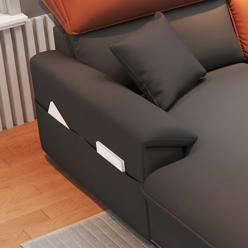 Drawing Room Standard Sofa in Midnight Black with Armrest and 4/3 Pillows