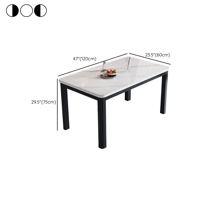 Trendy Chalk Glass Table with Gloss Finish and Legs for Seating 4, Scratch-proofed Tempered Glass