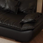 Contemporary Modern Solid Color Stain Resistant Standard Sofa/Single Sofa in Midnight Black with Seats 4/Seats 3/2-seater and 2 Pillows