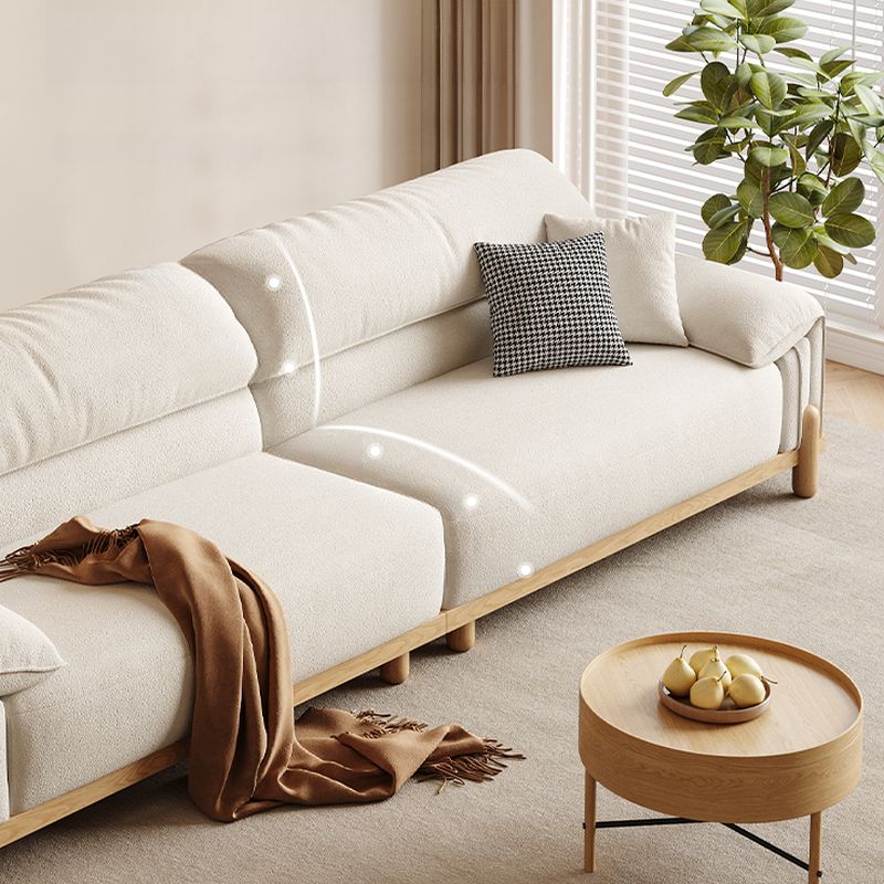 Contemporary Modern Off-White Water Resistant Solid Color Standard Sofa for 2 People or Seats 1 with 2 or 1 Pillow