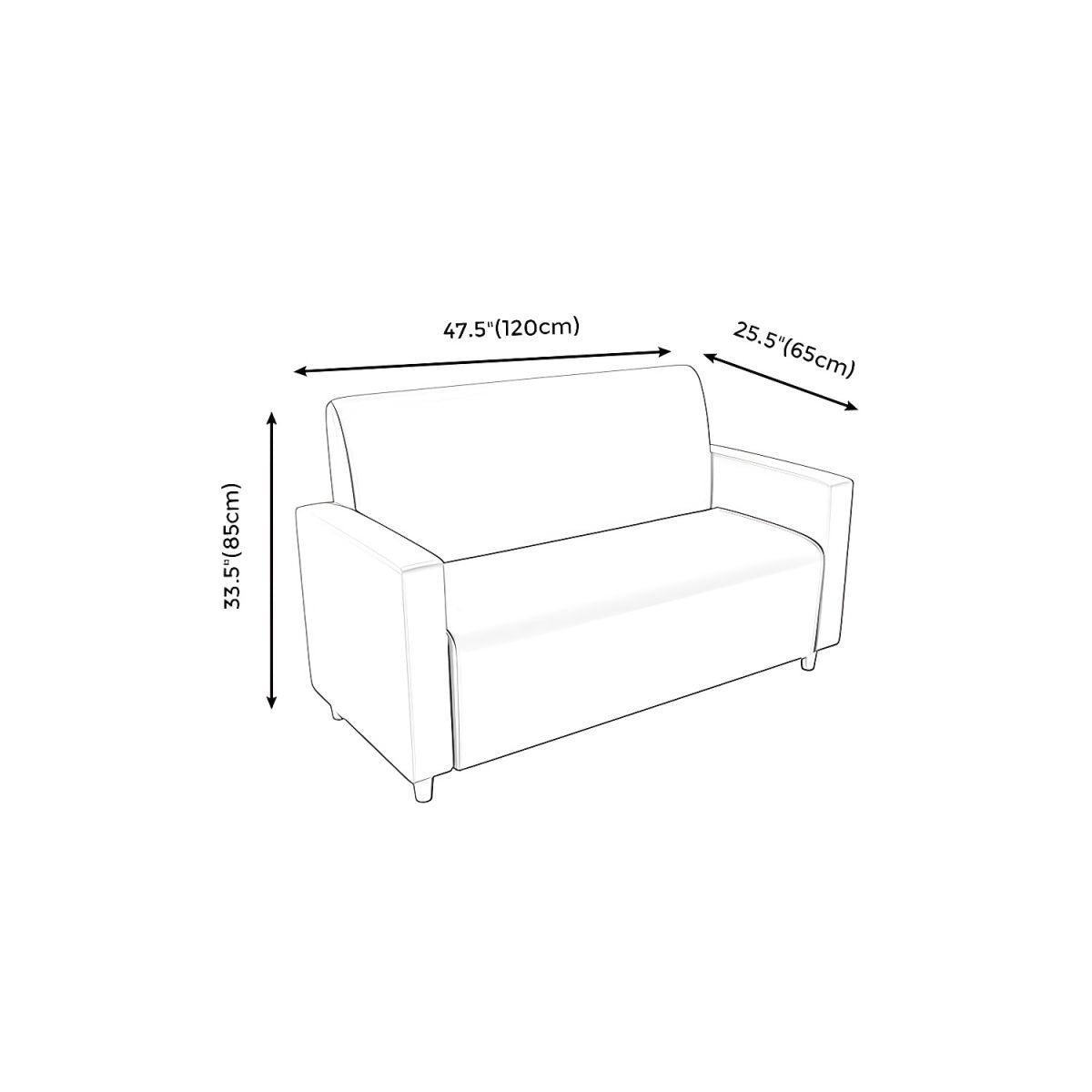 47.27"D x 25.59"W x 33.46"H Contemporary Glam 2-seat Sofa for Restaurant