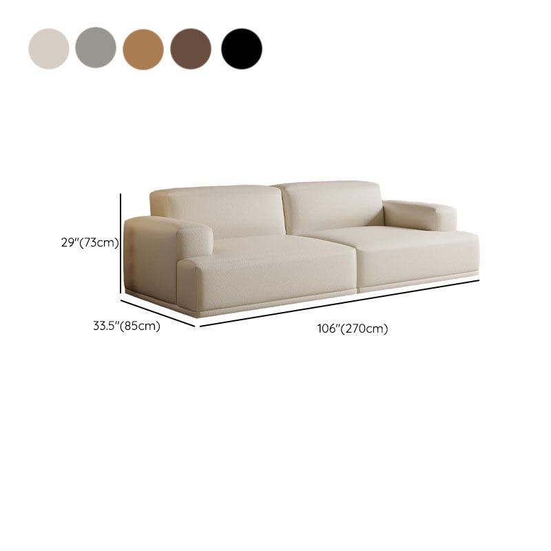 Modish Solid Color Standard Sofa in Black/Light Brown/Coffee for 5 Person/4-seater/3-seater