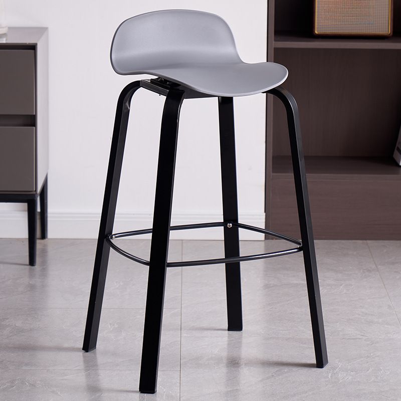 Casual Polymer Bar Stools in Hot Pink/Light Yellow/Jade Green with Back Pail Seat and Leg Rest