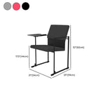 Contemporary Side Chair/Training Chair with Solid Back and Arms, Non-foldable Metal Frame for Tile Flooring