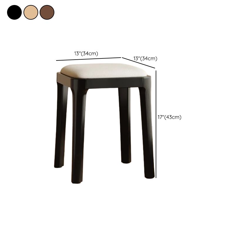 Modish Square Solid Color Standard Ottoman in Pu Leather