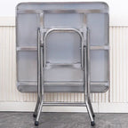 Silver Simplistic Foldable Chair with Eased Edge and Alloy Cover, Assembly Required