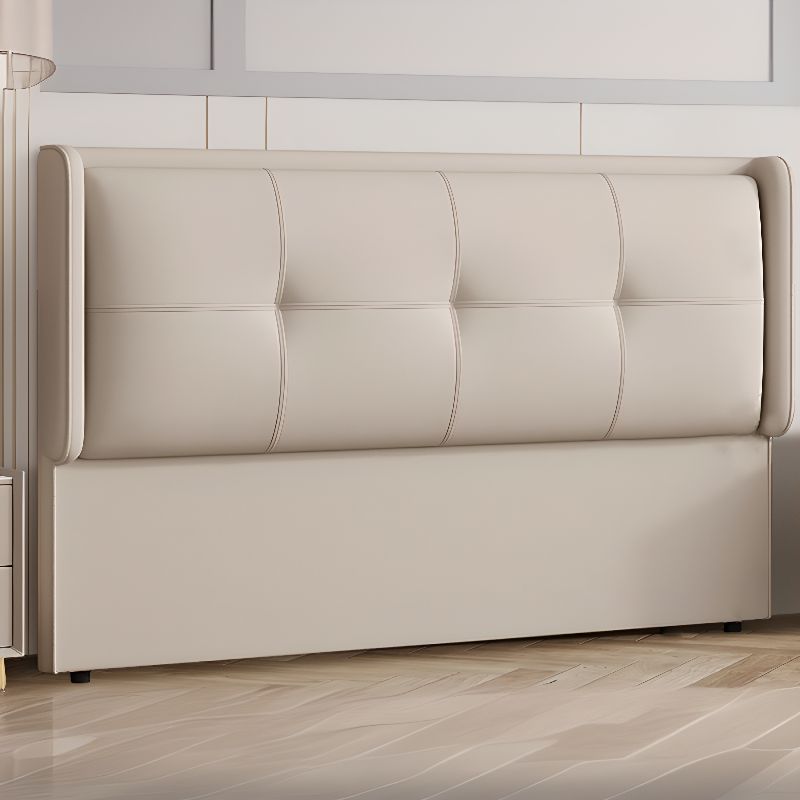 Trendy Panel Headboard with No Distressing, Piled Tufted Rectangle Design for Full/Queen Bed, Sponge Upholstery Fill, Standard Height