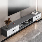 Modern Wooden TV Stand with Shelf, 2 Cabinets, Cable Management, and Visible Storage