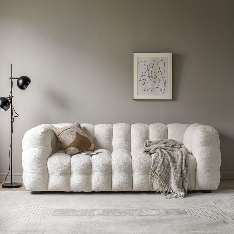 Contemporary Modern Solid Color Tear Resistant Standard Sofa in Ink/Light Gray/White for 3/4-seater