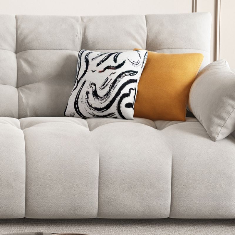 Standard Sofa in Luxurious Flannel with Light Gray Upholstery and 3 Pillows