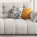 Standard Sofa in Luxurious Flannel with Light Gray Upholstery and 3 Pillows