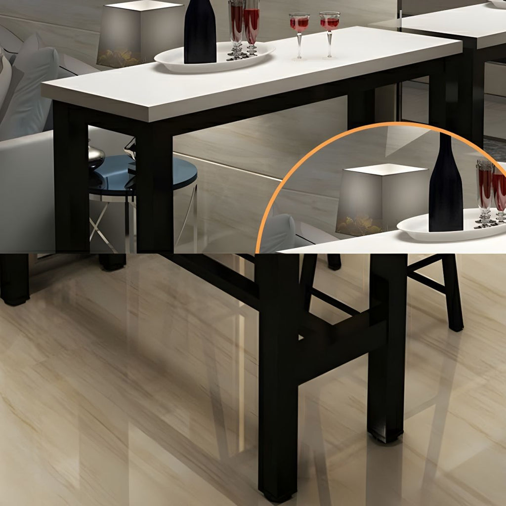 Sleek Modern Armless Bar Stool Set with Footrest - Stylish Seating for Your Home Bar