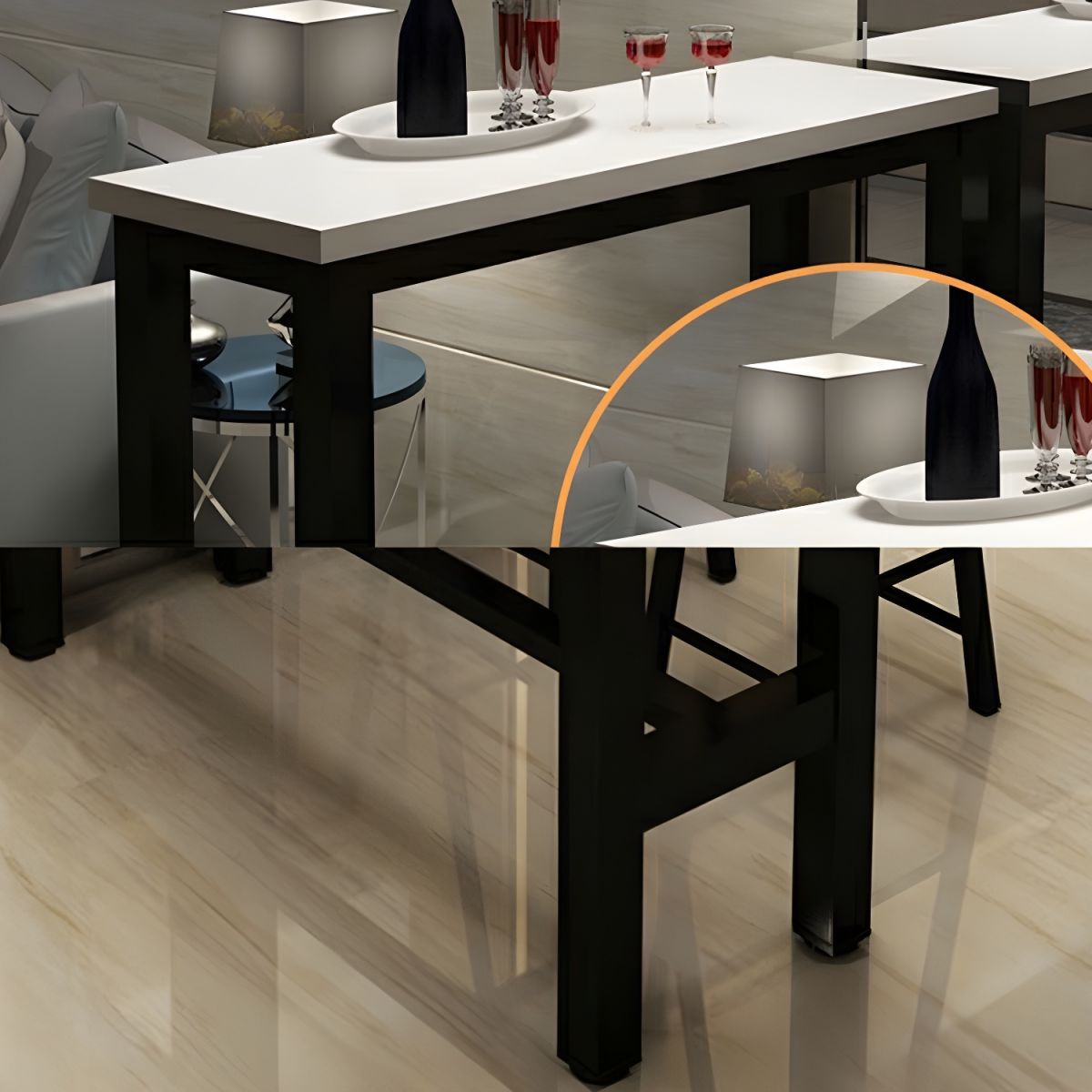 Sleek Modern Armless Bar Stool Set with Footrest - Stylish Seating for Your Home Bar