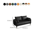 Drawing Room Sofa in Pu Leather with Cerulean/Mocha/Off-White Armrest