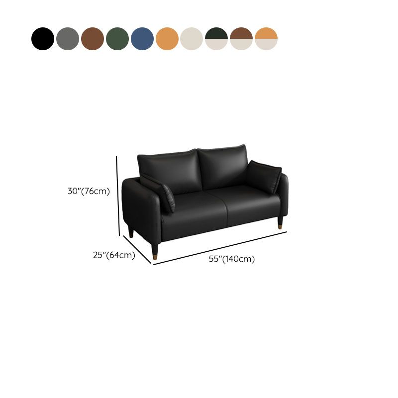 Drawing Room Sofa in Pu Leather with Cerulean/Mocha/Off-White Armrest