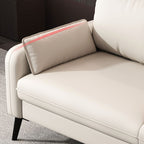 Tear Resistant Loveseat in Gray/Navy Blue/Amber Color with Arm