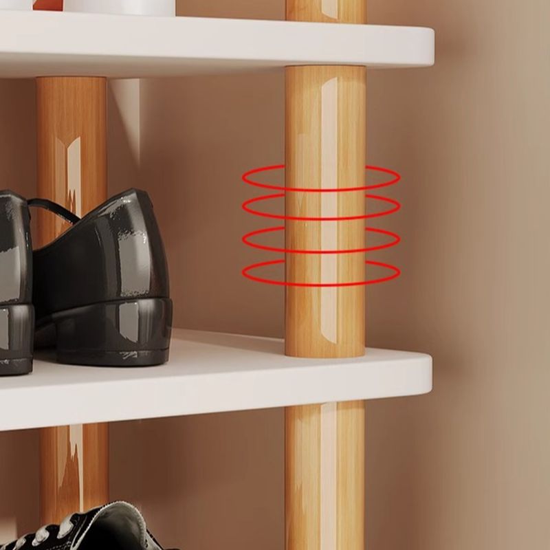 Art Deco Composite Wood Rectangle Shoe Rack, Floor Mounted for 1-20 Pairs in Drawing Room