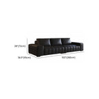 Contemporary Modern Solid Color Tear Resistant Standard Sofa in Midnight Black with Seats 4/Seats 3 and 2 Pillows