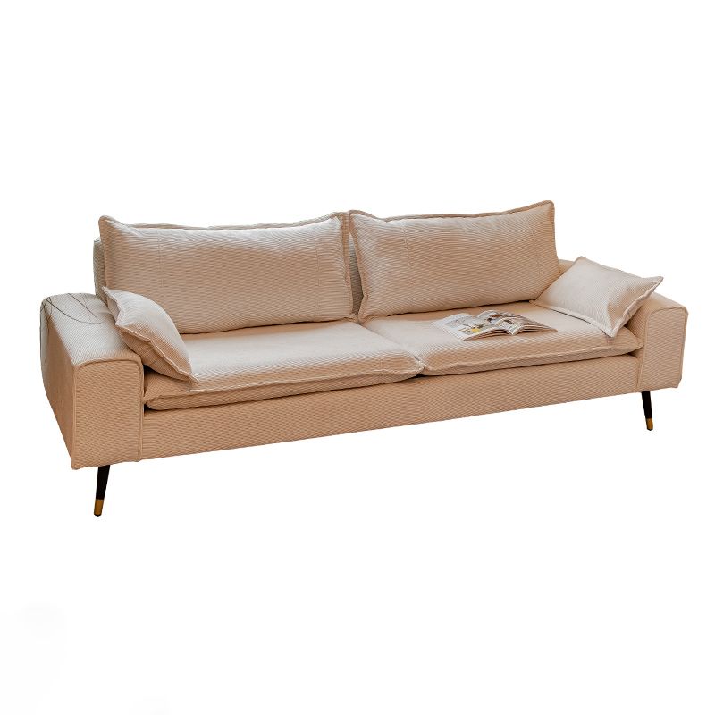 Modern Olive Green/Ink/Lemon Color Solid Color Leather/Corduroy Sofa Couch for Seats 4/Seats 3/Seats 2