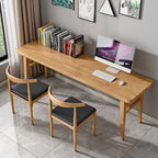 Modern Rectangular Pine Wood Unfinished Color Writing Table