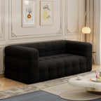 Trendy Solid Color Stain Resistant Standard Sofa in Black/Grey/Amber Color, Seats 3