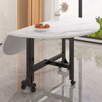 Heat Resistant Foldable Laminate Dining Table for 8/4-seater/Seats 10, Leaf Included