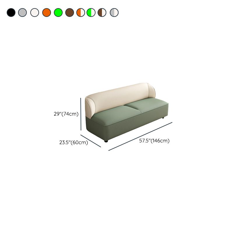 Contemporary Modern Solid Color Scratch-durable Loveseat in PU Leather, 2-Seater with 1 Pillow