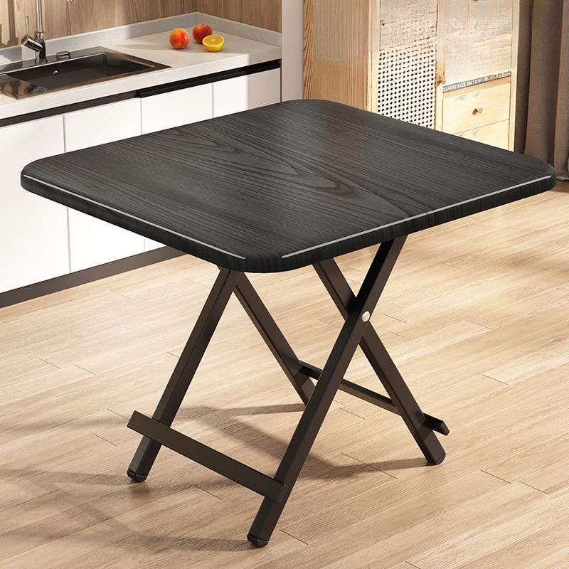 Composite Wood Dining Table with Crossed Legs, Scratch-proof, Foldable, Square Top for 2-seater