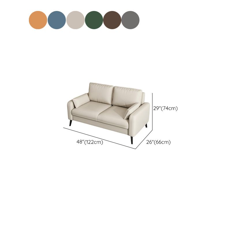 Contemporary Modern Solid Color Water Resistant Loveseat in Cerulean/Jade Green/Amber Color for 2 People with 2 Pillows