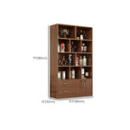 Sepia Flooring Display Stand with 5 Shelves, Secured Cabinet, and Drawers