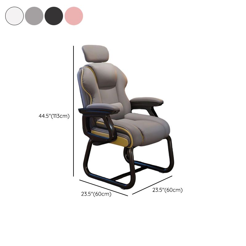 Simple Office Chairs in Midnight Black/Cream/Rose with Armrest, Metal Frame, Ergonomic Design, Adjustable Back Angle, and Headrest