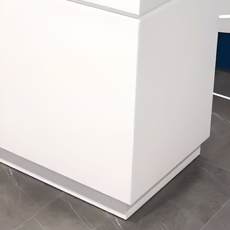 White Finished Trendy Style Glass Flooring Display Stand with 1 Shelf